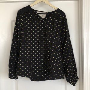 Ace & Jig Birdie blouse black dot size medium